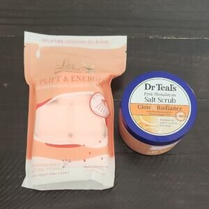 DR TEAL'S Pink Himalayan Salt Scrub & LATIKA Uplift Shower Steamer Bundle
